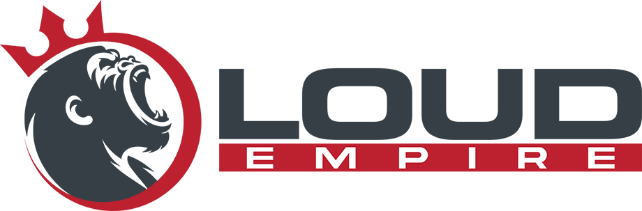 Loud Empire logo with a gorilla yelling on the lefthand side